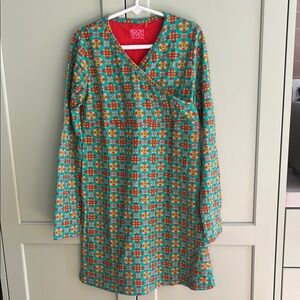 ROOM SEVEN (Oilily) Colorful Geometric Long Sleeve Dress Size 10